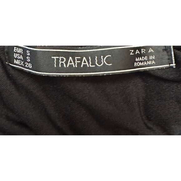 Zara Slouchy Long Sleeve Mini Dress Black Dolman Evening Open Back Size S - Picture 5 of 5